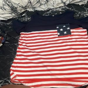 Cold shoulder 4th of July tshirt